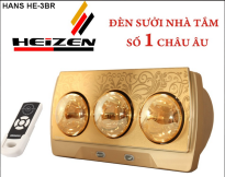 Đèn sưởi 3 bóng Heizen (có điều khiển) HE-3BR