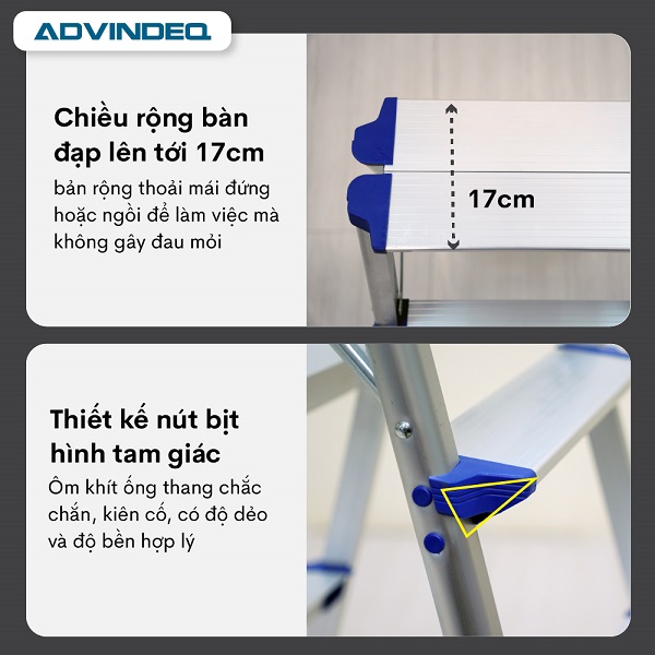 Thang nhôm gấp chữ A ADVINDEQ ADL804