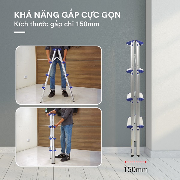 Thang nhôm gấp chữ A ADVINDEQ ADL804