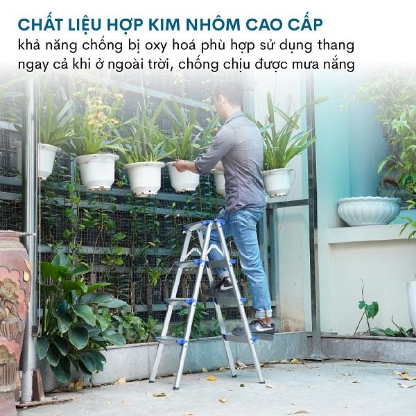 Thang nhôm gấp chữ A ADVINDEQ ADL804