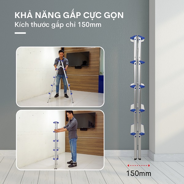 Thang nhôm gấp chữ A ADVINDEQ ADL805