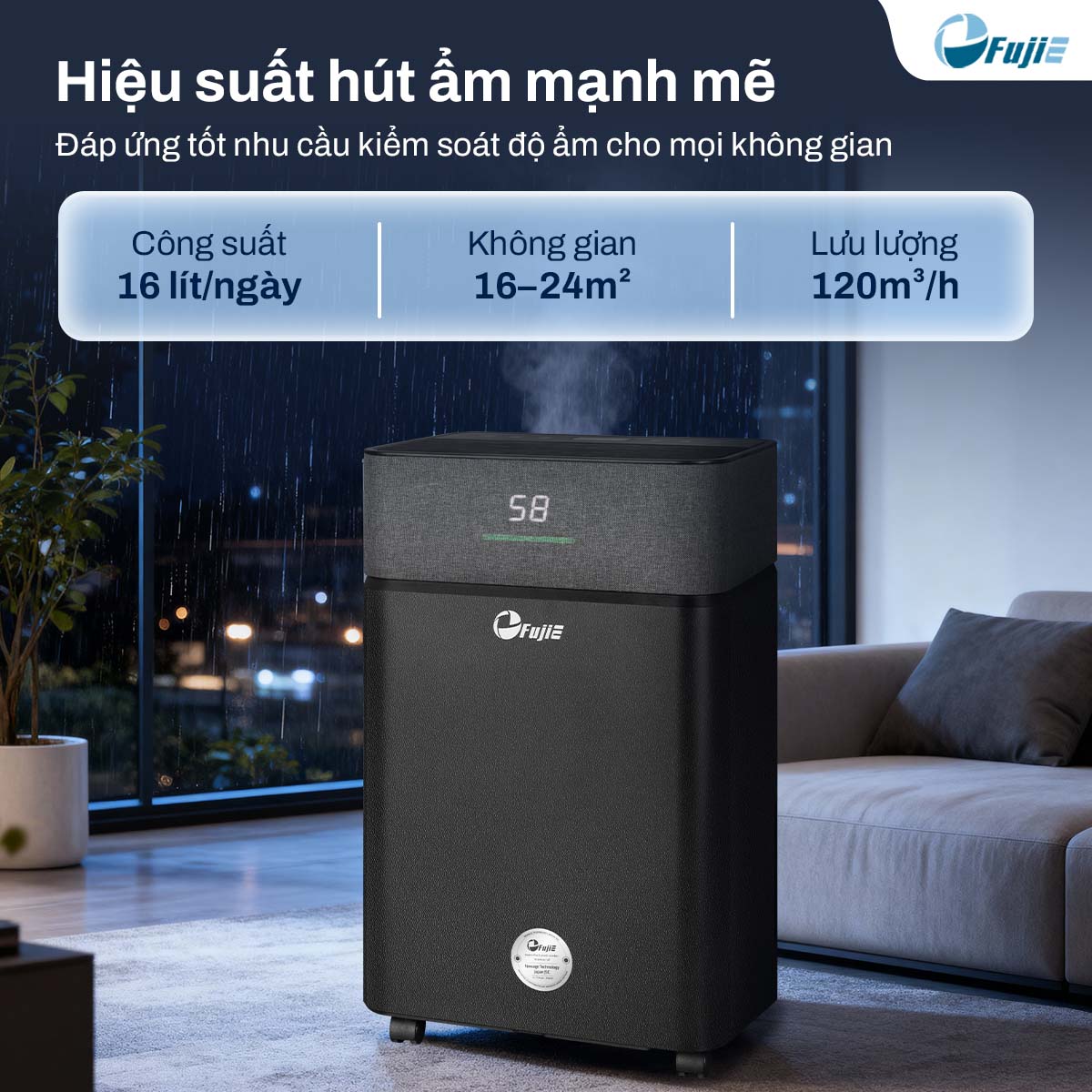 Máy Hút Ẩm Dân Dụng FujiE HM-916ED Máy Hút Ẩm Dân Dụng FujiE HM-916ED