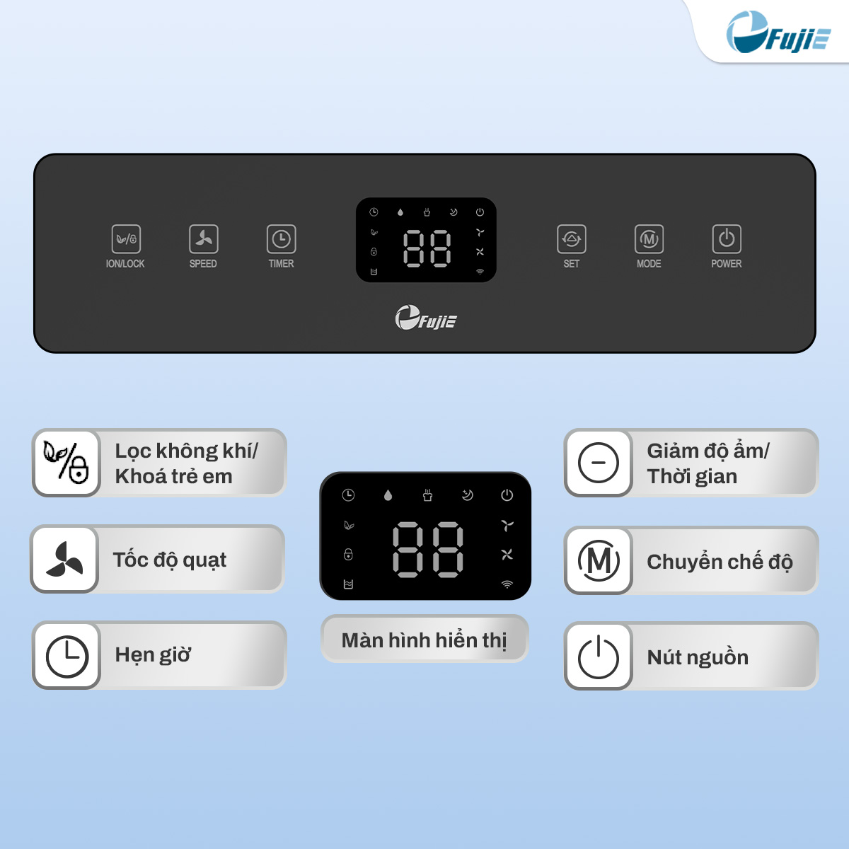 Máy Hút Ẩm Dân Dụng FujiE HM-916ED Máy Hút Ẩm Dân Dụng FujiE HM-916ED