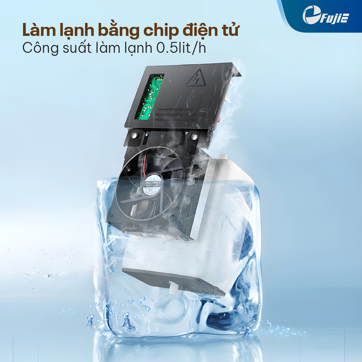 Cây nước nóng lạnh bàn trà cao cấp có ngăn khử khuẩn UV FujiE TB238UV