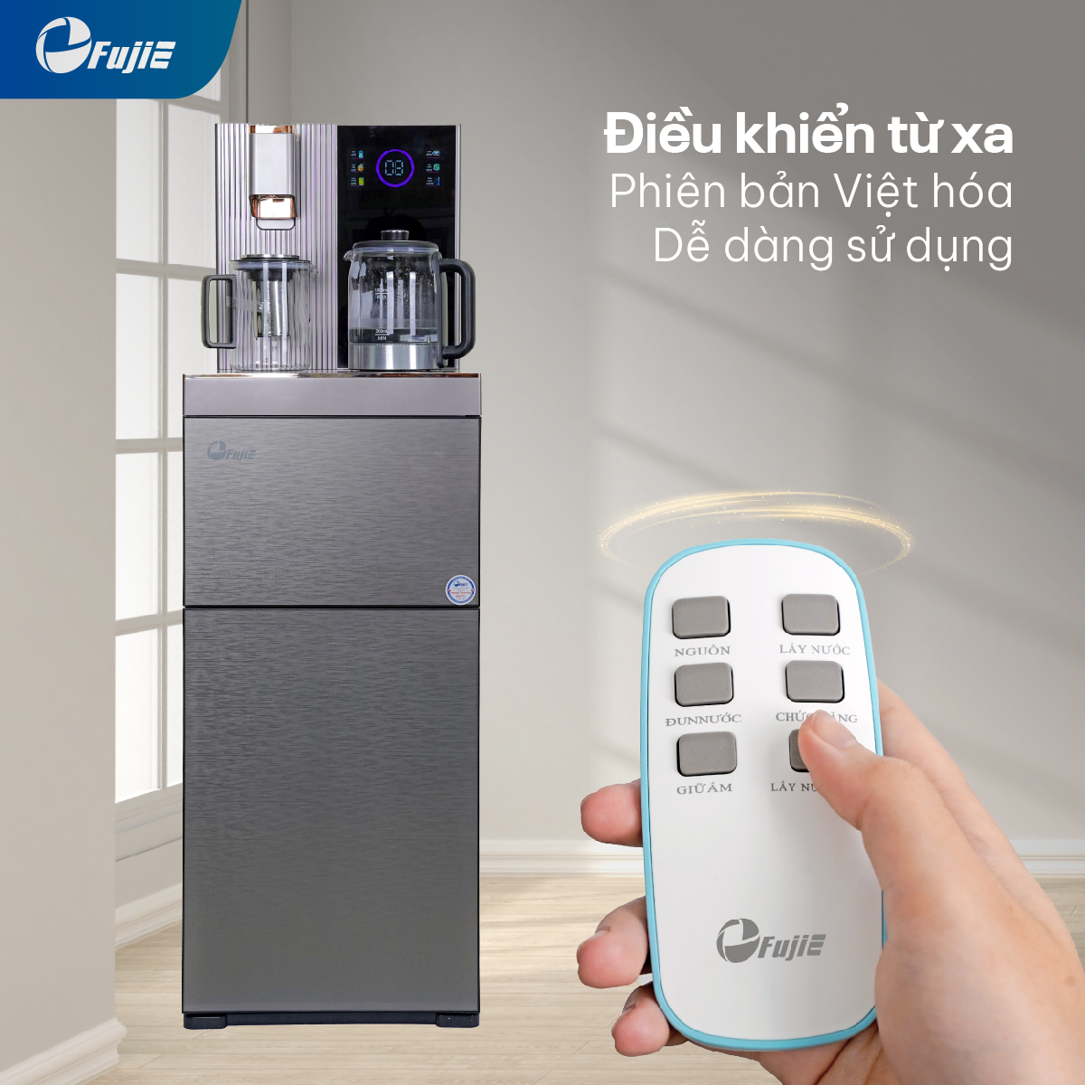 Cây nước nóng lạnh bàn trà cao cấp có ngăn khử khuẩn UV FujiE TB238UV Cây nước nóng lạnh bàn trà cao cấp có ngăn khử khuẩn UV FujiE TB238UV