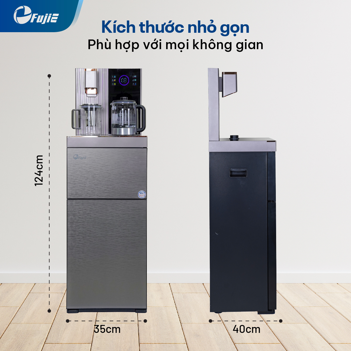 Cây nước nóng lạnh bàn trà cao cấp có ngăn khử khuẩn UV FujiE TB238UV Cây nước nóng lạnh bàn trà cao cấp có ngăn khử khuẩn UV FujiE TB238UV