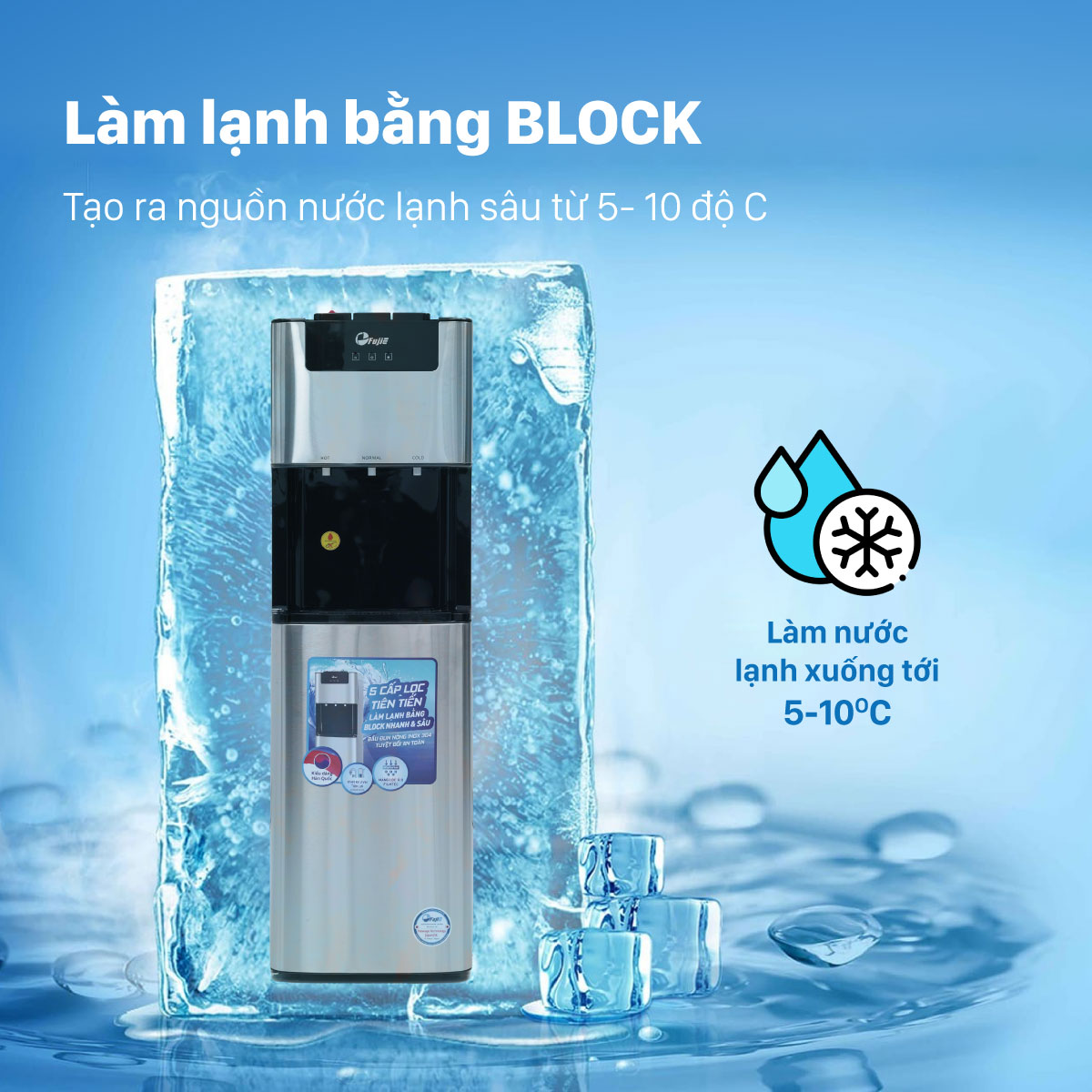 Máy lọc nước RO tích hợp nóng lạnh cao cấp FujiE WPD5400C Máy lọc nước RO tích hợp nóng lạnh cao cấp FujiE WPD5400C