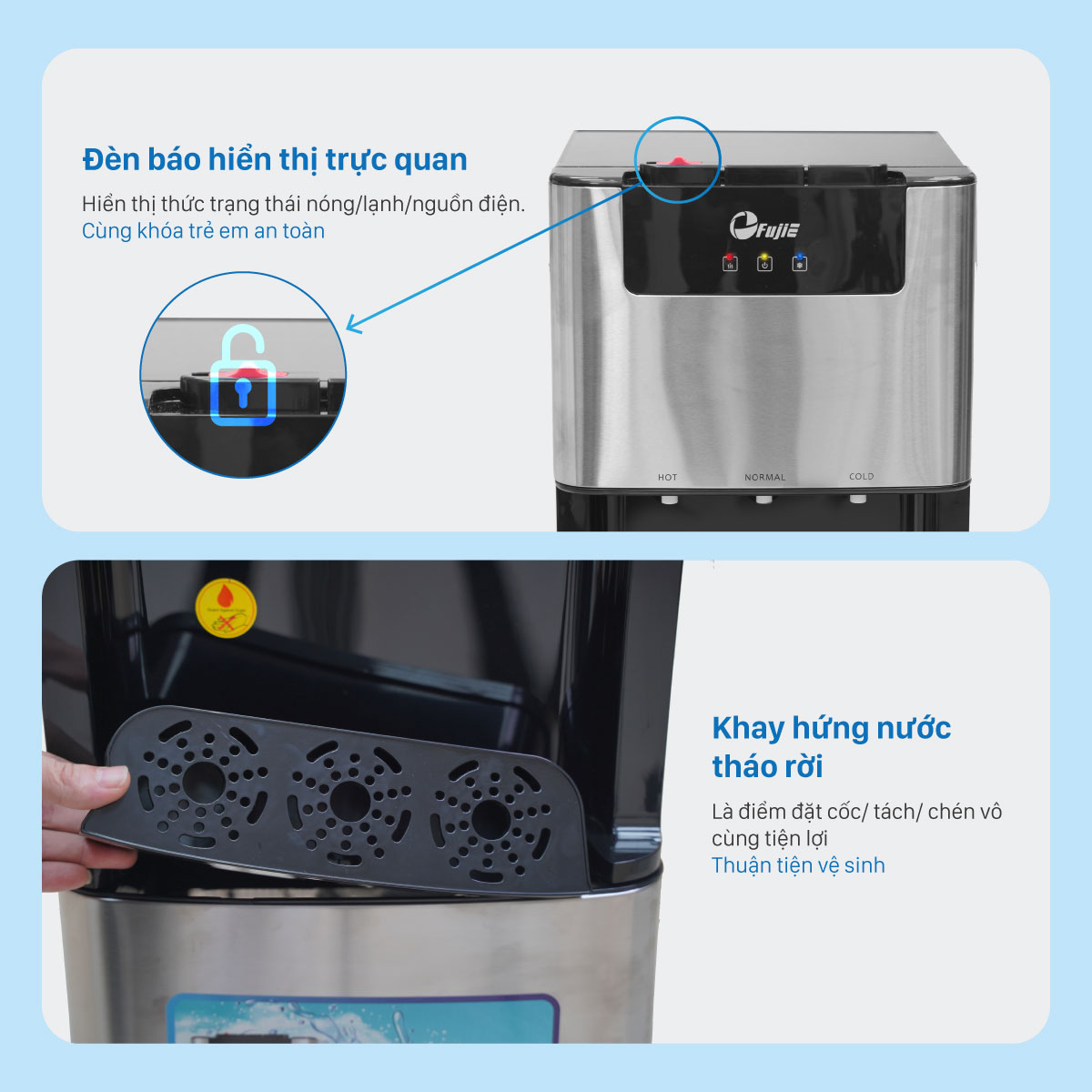 Máy lọc nước RO tích hợp nóng lạnh cao cấp FujiE WPD5400C Máy lọc nước RO tích hợp nóng lạnh cao cấp FujiE WPD5400C