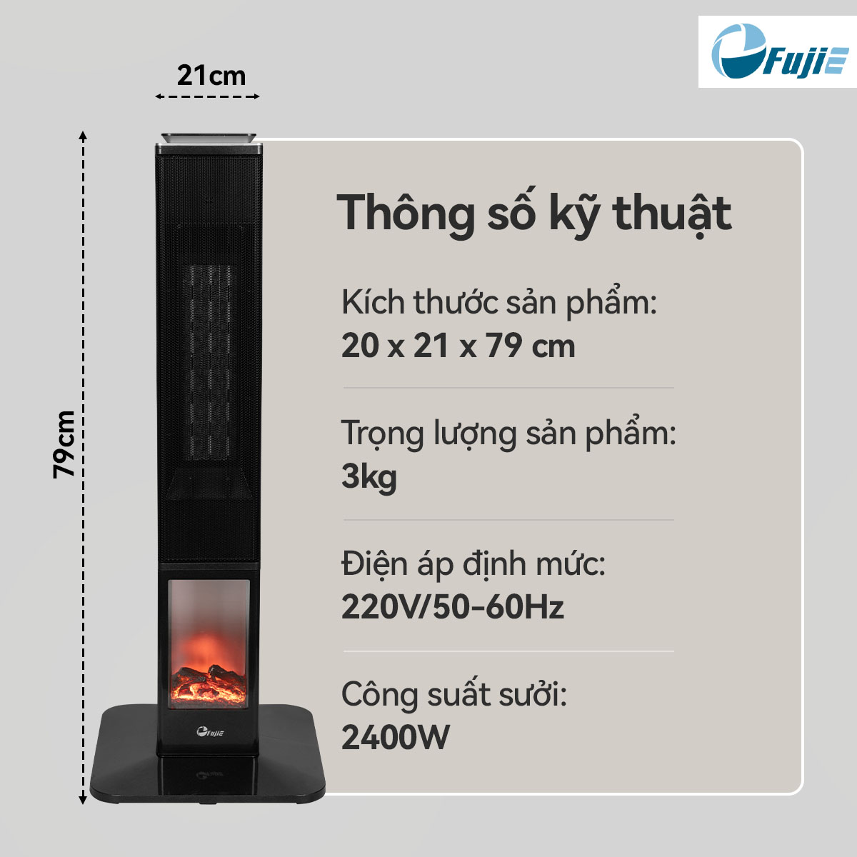 Máy sưởi gốm FujiE VH08 Máy sưởi gốm FujiE VH08