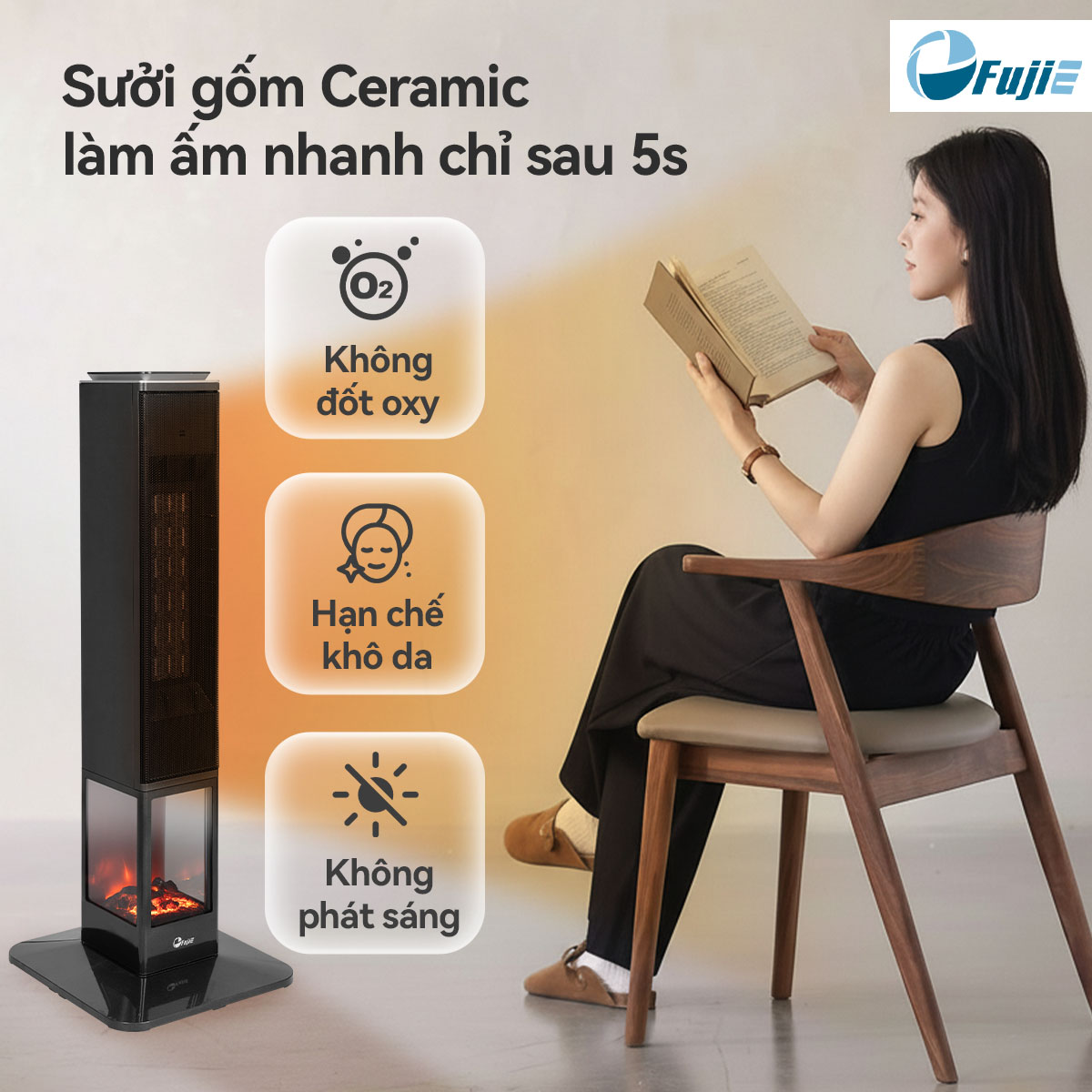 Máy sưởi gốm FujiE VH08 Máy sưởi gốm FujiE VH08